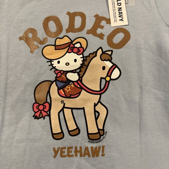 Old Navy girls Hello Kitty Tee NWT Yeehaw M 8 Rodeo 90s - Picture 2 of 7